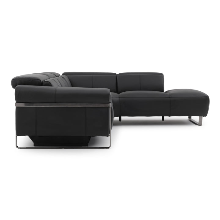 Wilberta Leather Sectional Sofa Black
