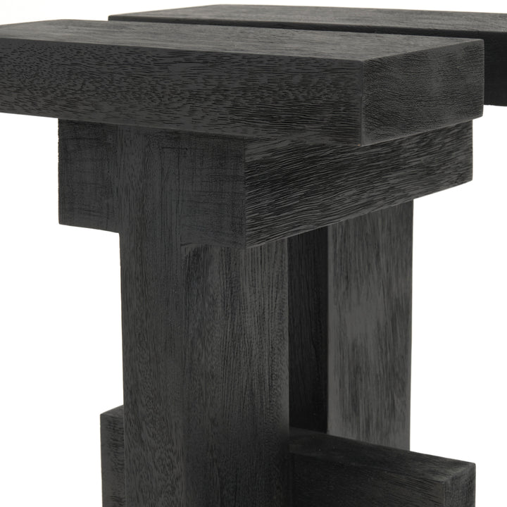 Siya Wood Accent Table Black