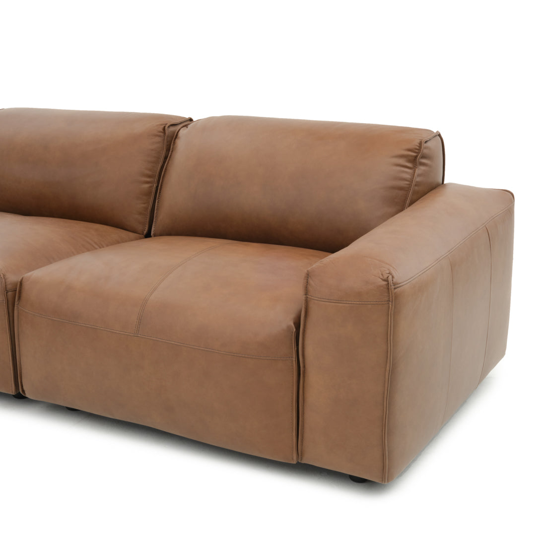 Nessa Leather Modular Set Dark Brown