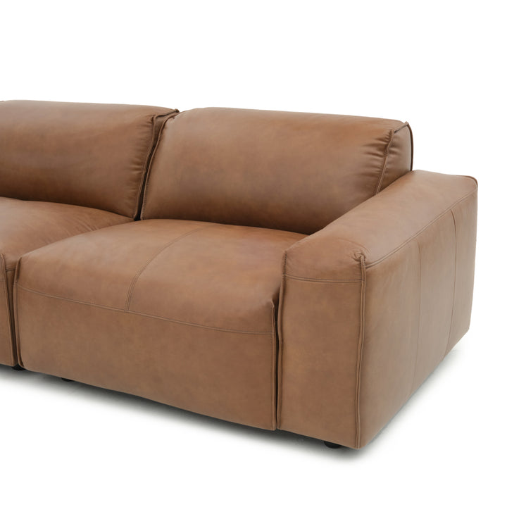 Nessa Leather Modular Set Dark Brown