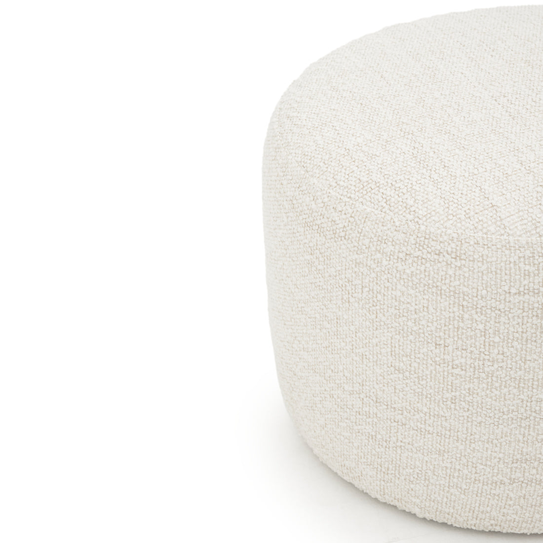 Evella Fabric Ottoman Off White