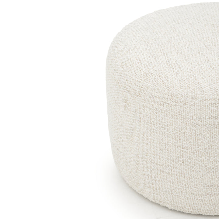 Evella Fabric Ottoman Off White