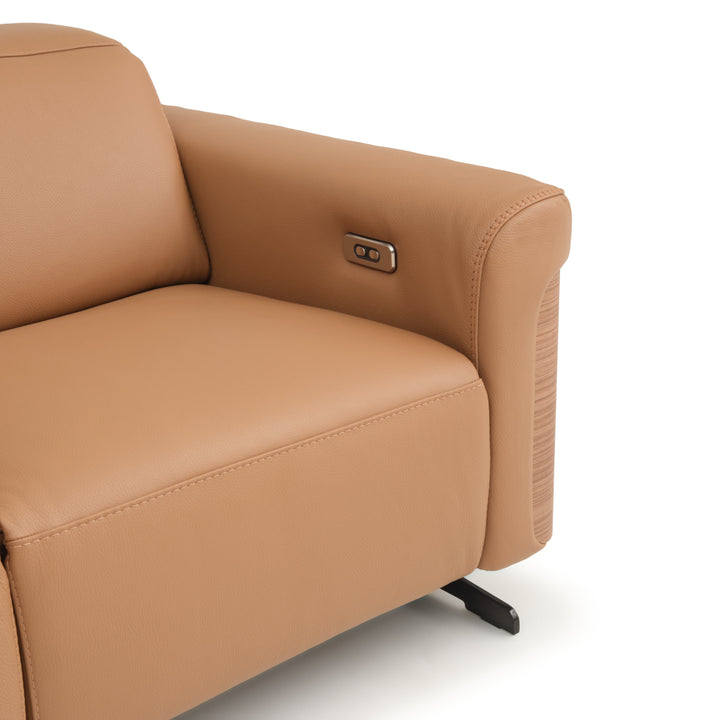 Walida Leather Reclining Loveseat Cognac
