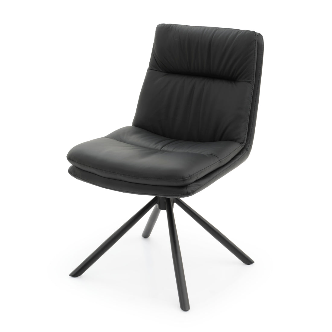 Everlee Leather Chair Black
