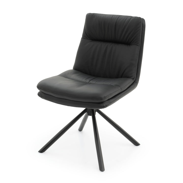 Everlee Leather Chair Black
