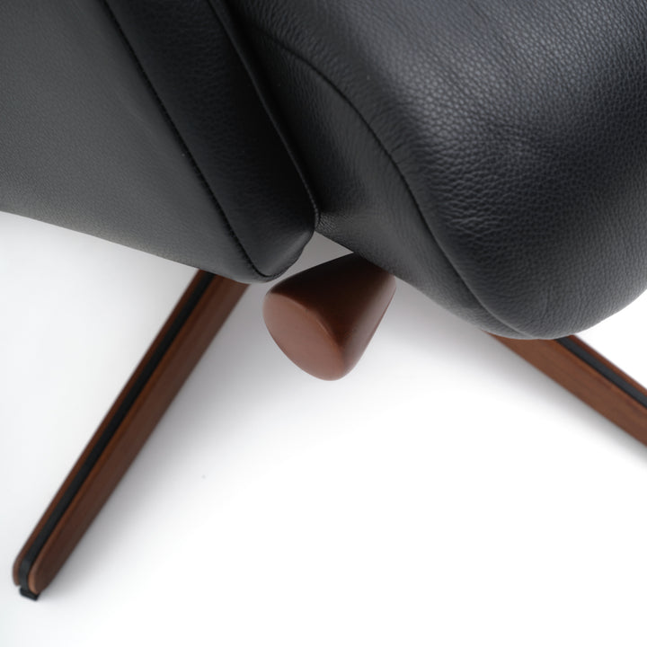 Norris Reclining Chair with Ottoman Black