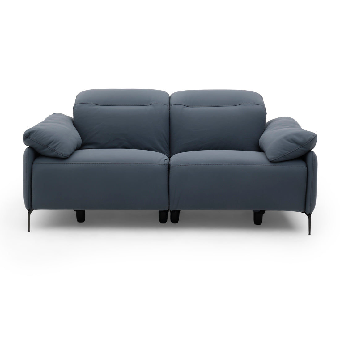 Wakely Leather Reclining Sofa Dark Blue