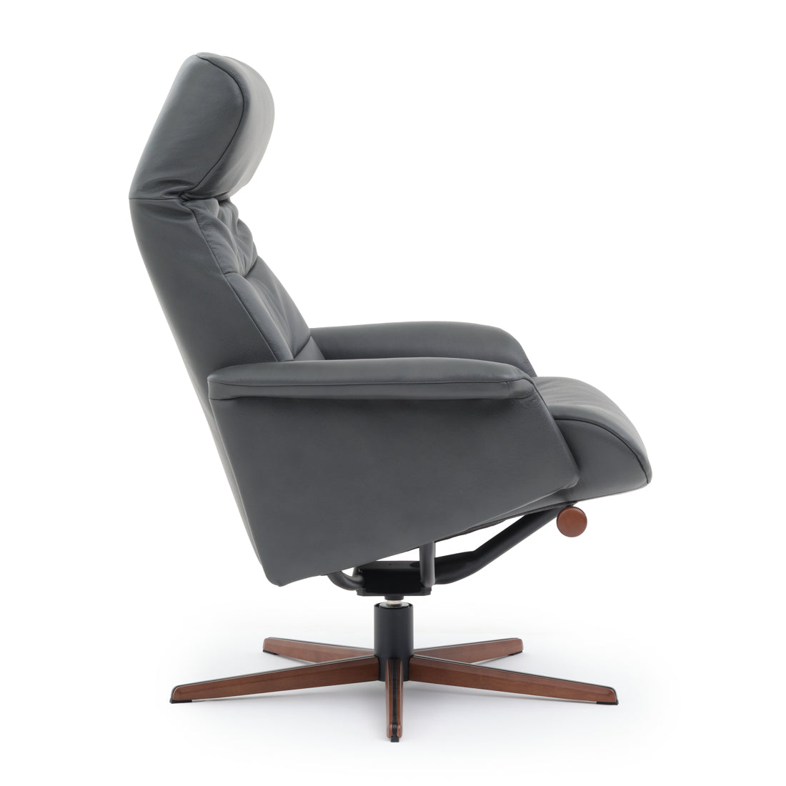 Nell Reclining Chair with Ottoman Dark Grey