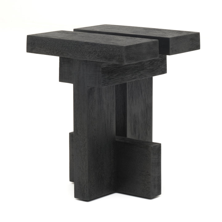 Siya Wood Accent Table Black