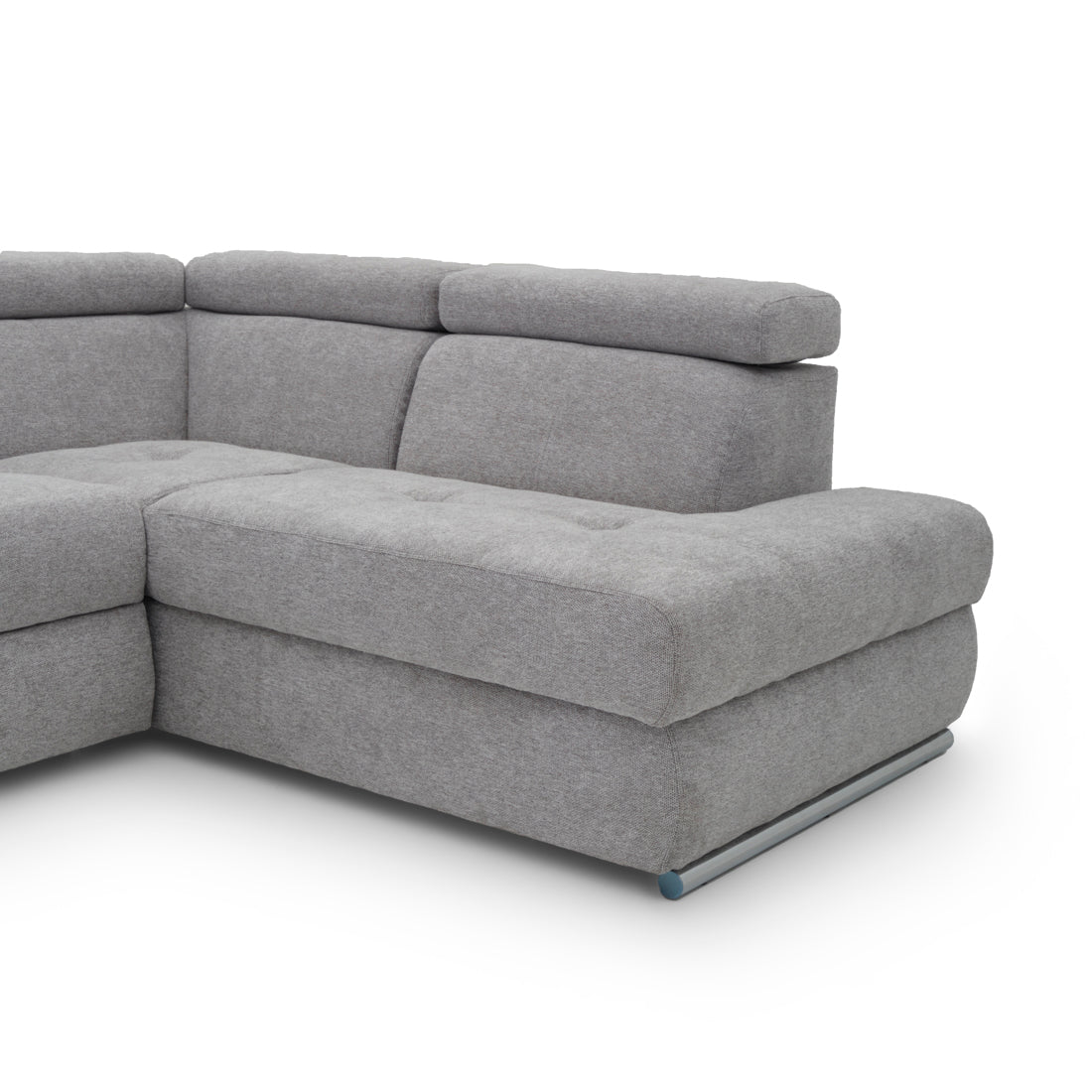 Wicek Fabric Sectional Sofa-Bed Light Grey