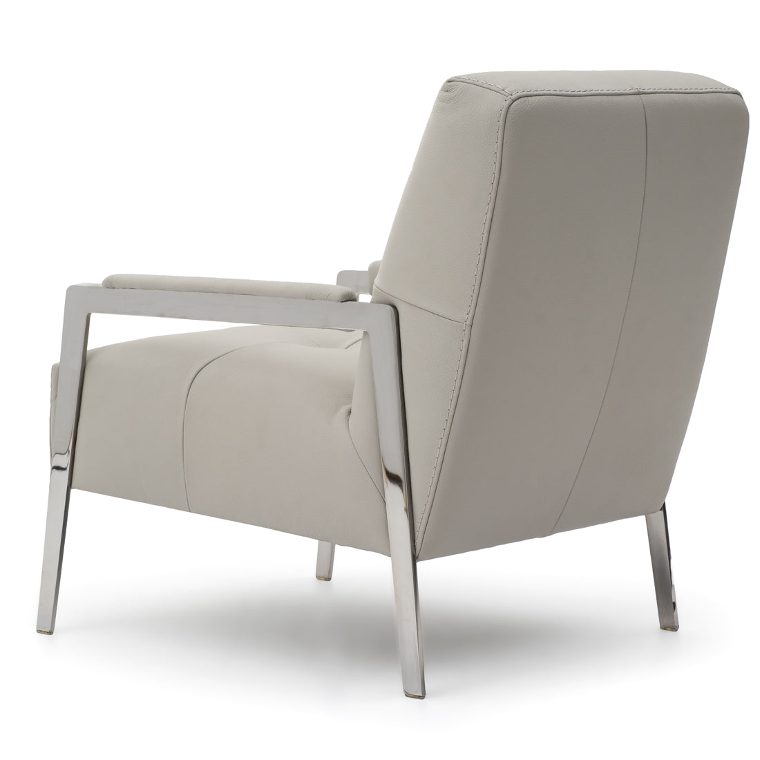 Walter Leather Accent Chair Light Grey