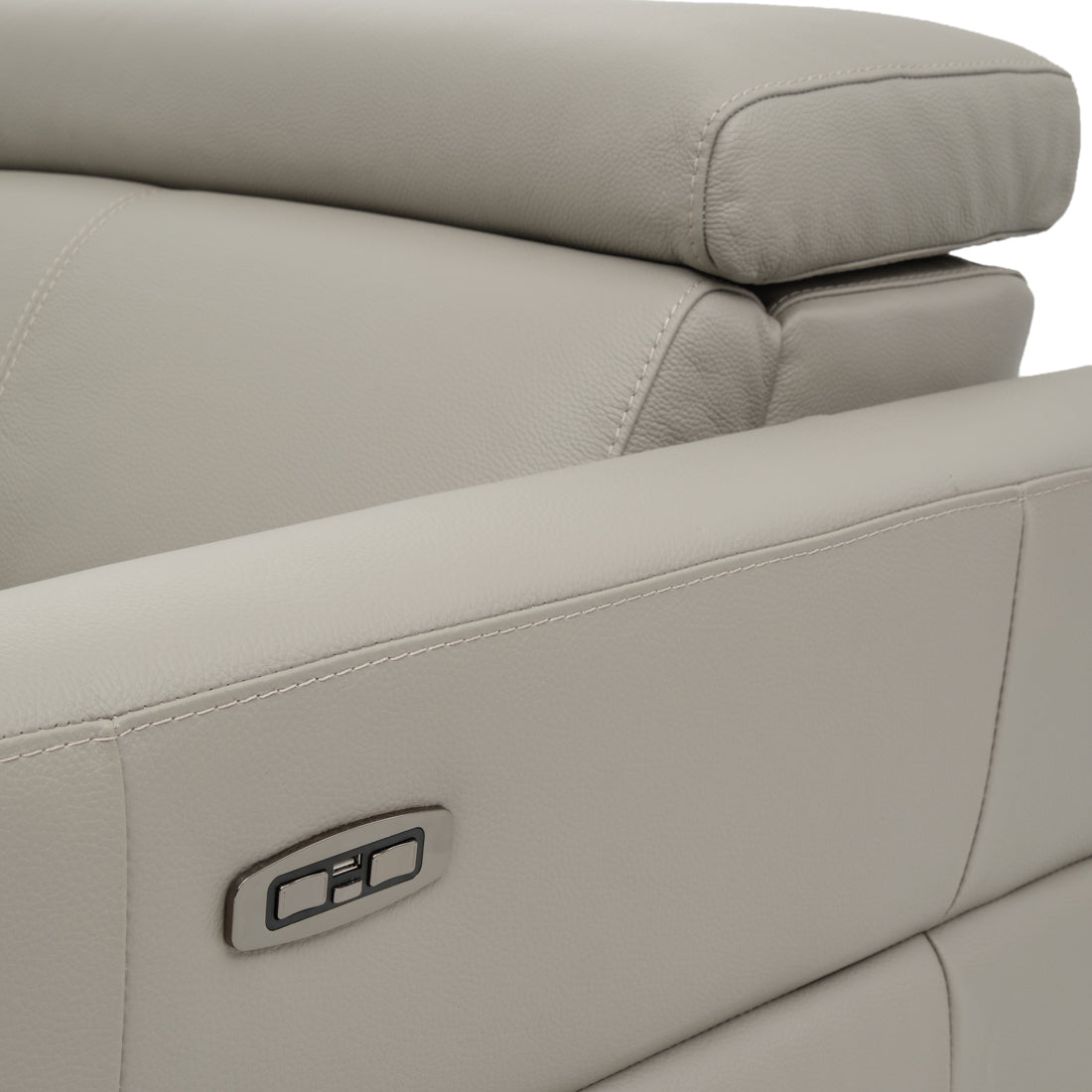 Westlyn Leather Reclining Loveseat Light Grey