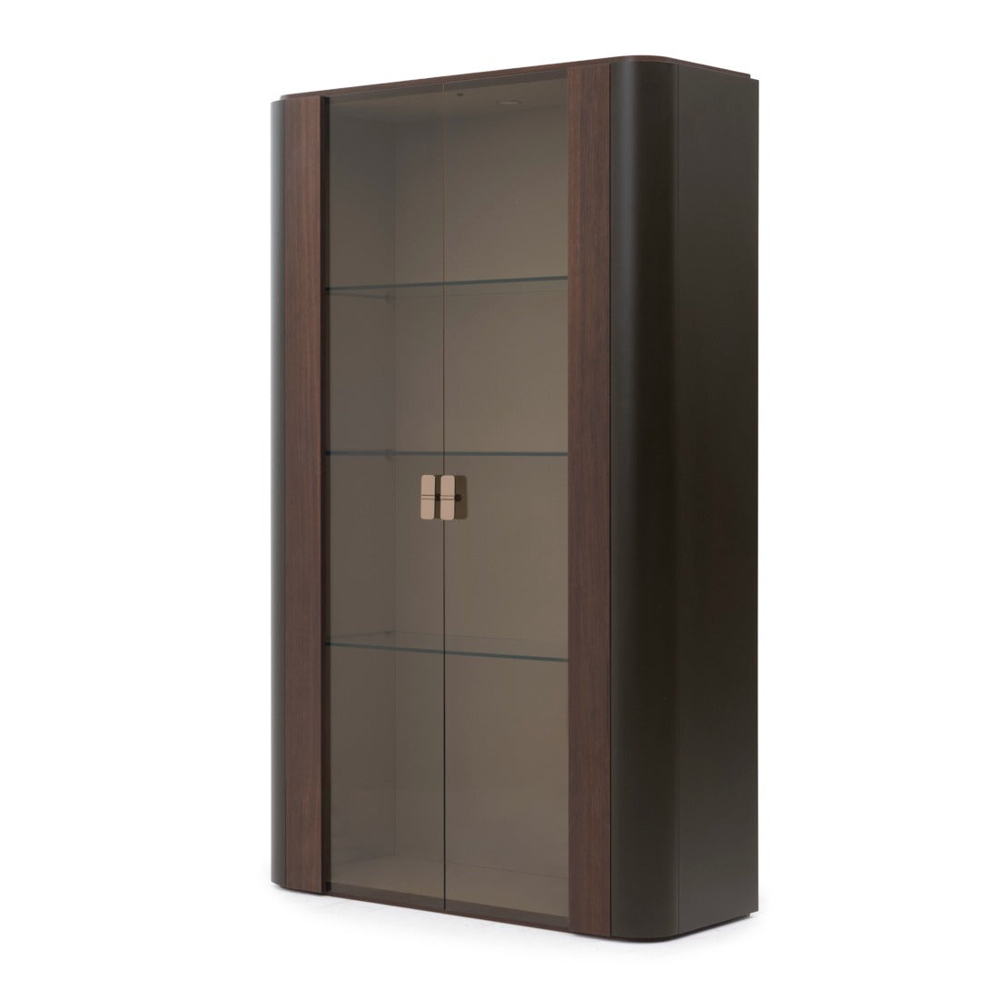 Wadena Glass Curio Dark Brown