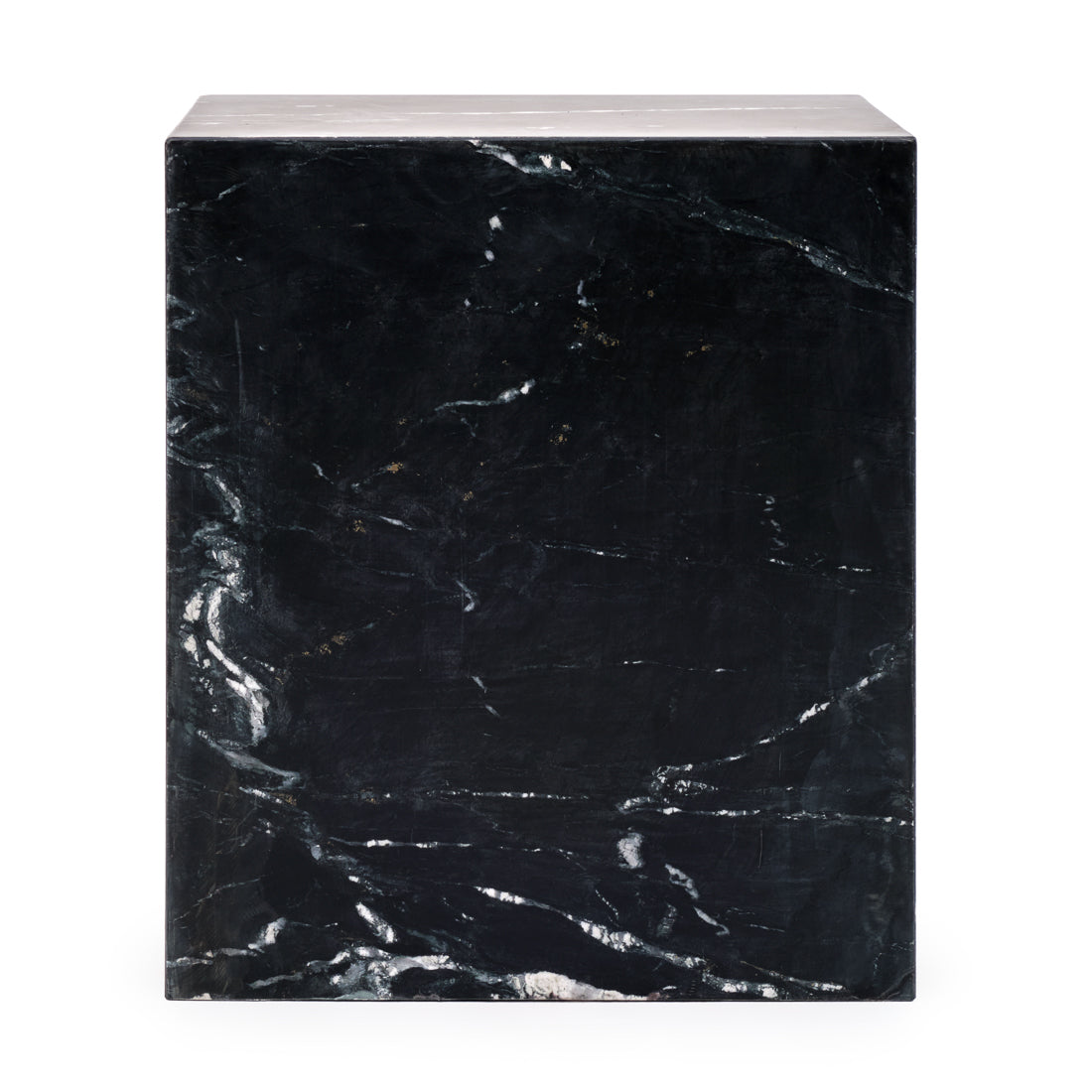 Nabby Marble End Table Black