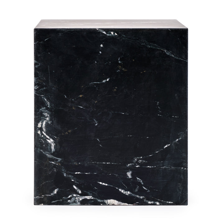 Nabby Marble End Table Black