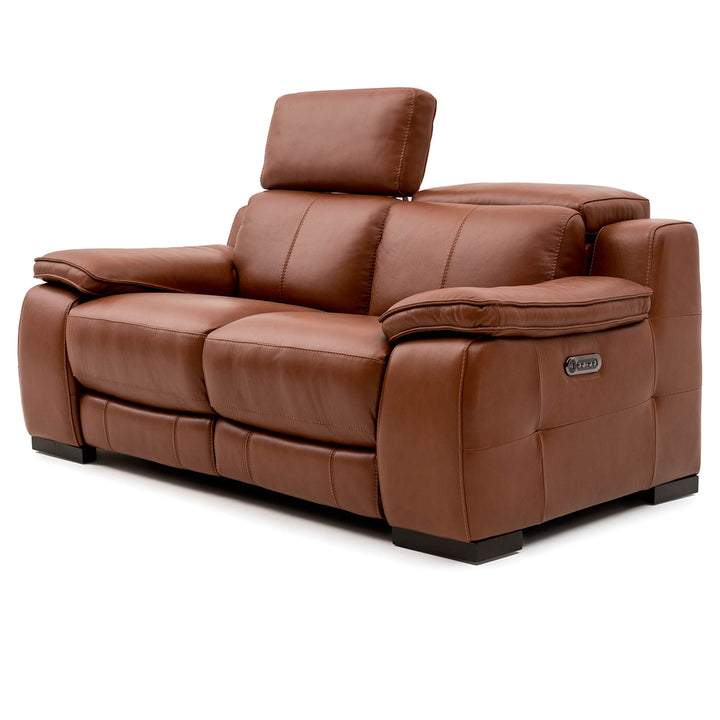 Nova Leather Reclining Loveseat Cognac