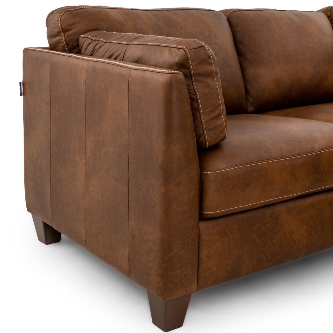 Neal Leather Sectional Sofa Cognac