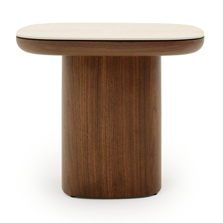 Navani Ceramic End Table Light Brown