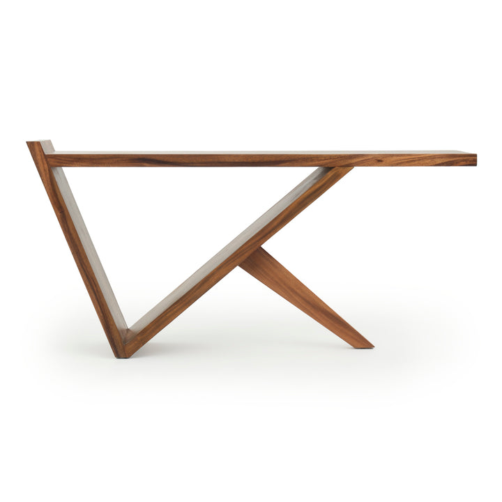 Nellu Wood Console Table Dark Brown