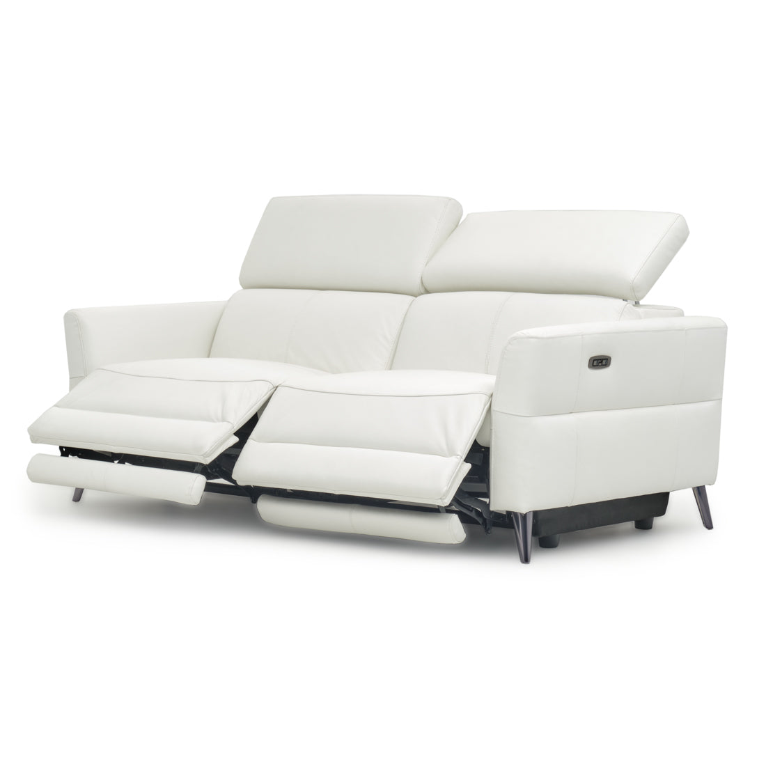 Westlyn Leather Reclining Sofa White