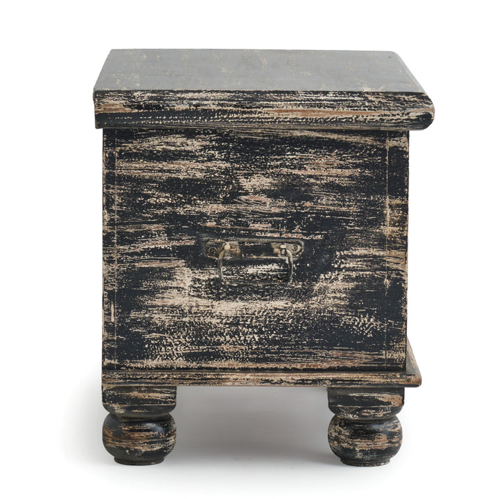 Navya Wood Accent Table Dark Grey