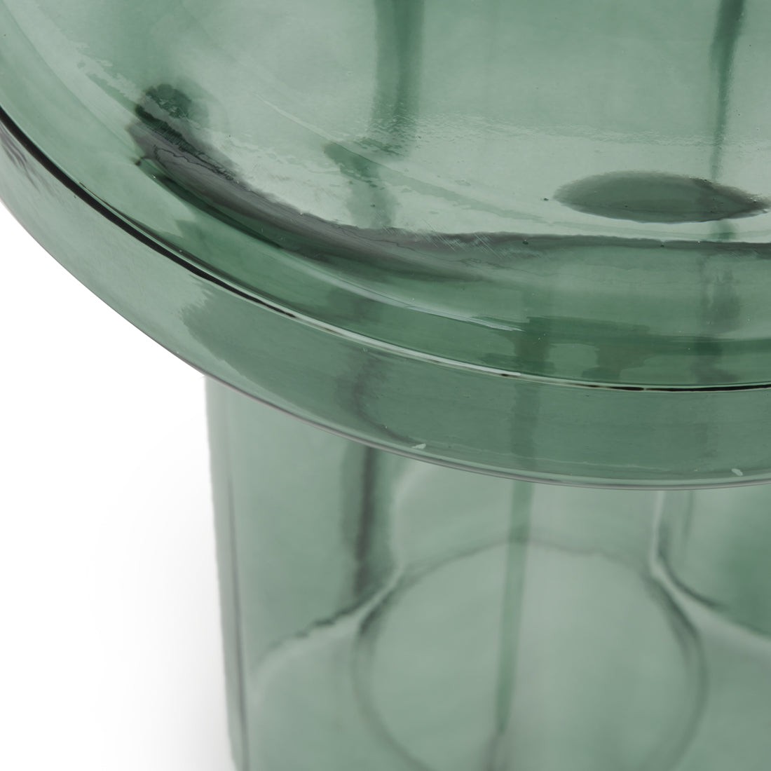 Eira Glass End Table Aqua