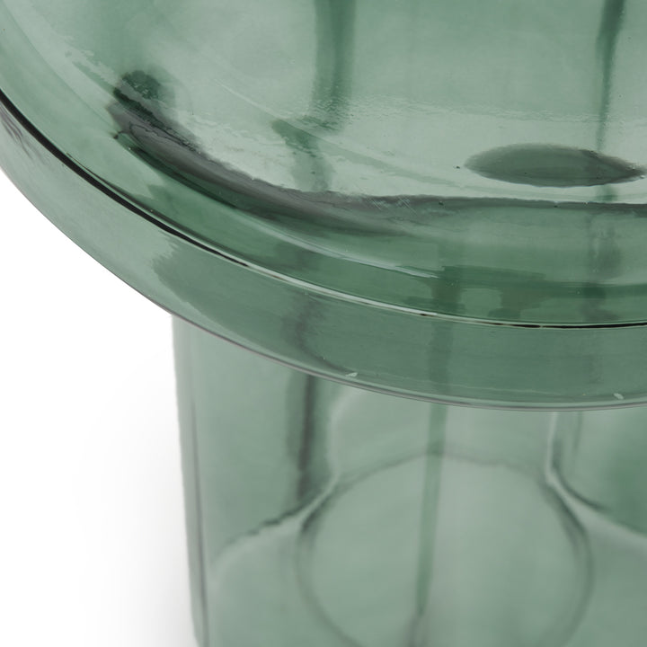 Eira Glass End Table Aqua