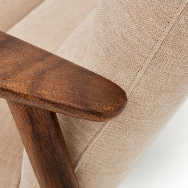 Natan Fabric Accent Chair Light Brown