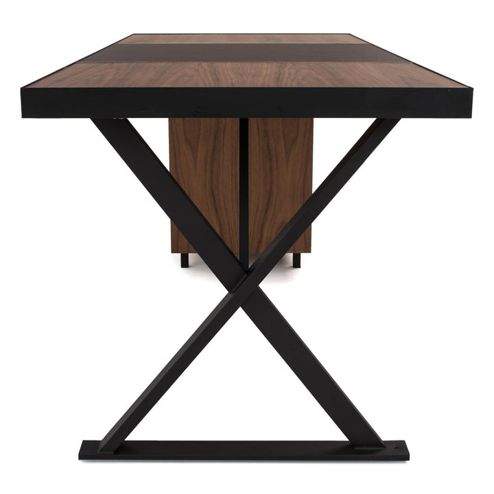Neghan L-Shaped Desk Dark Brown