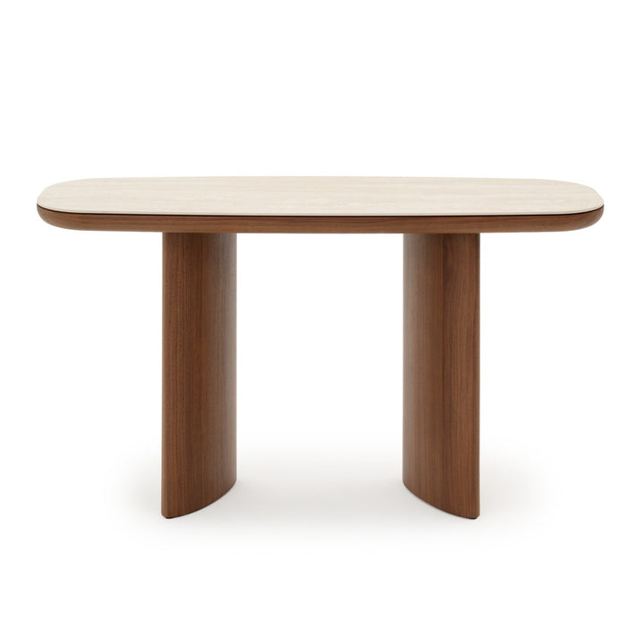 Navani Ceramic Console Table Light Brown