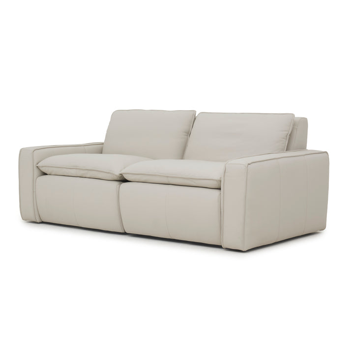 Nadyna Leather Modular Loveseat Beige