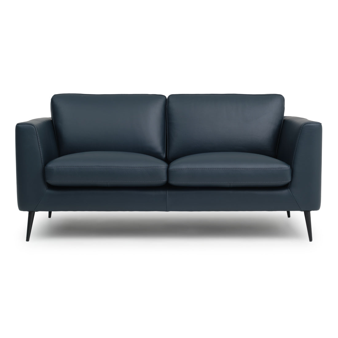 Ermilo Leather Loveseat Dark Blue