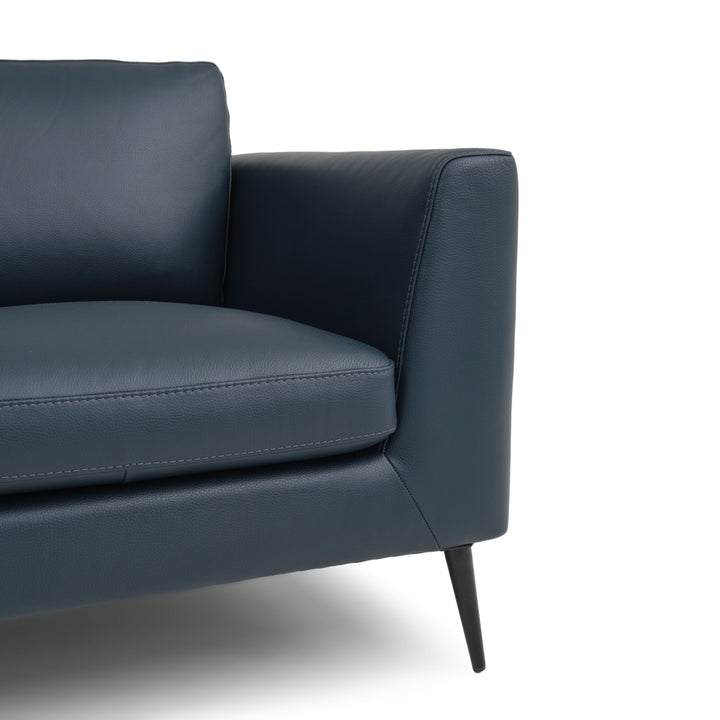 Ermilo Leather Accent Chair Dark Blue