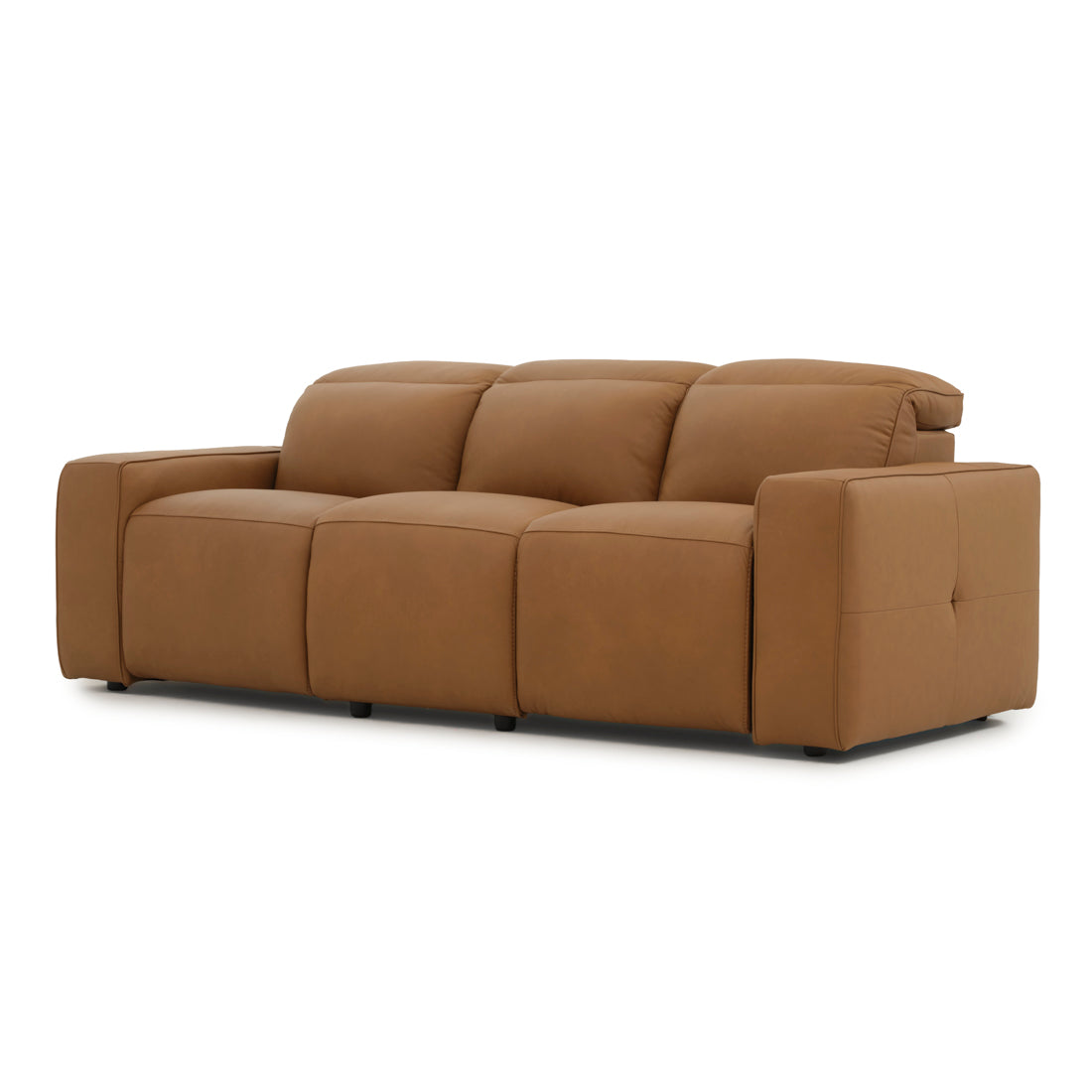 Nikolai Leather Reclining Sofa Cognac