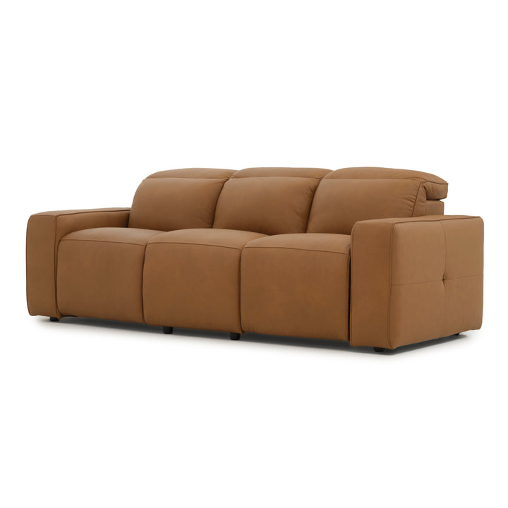 Nikolai Leather Reclining Sofa Cognac