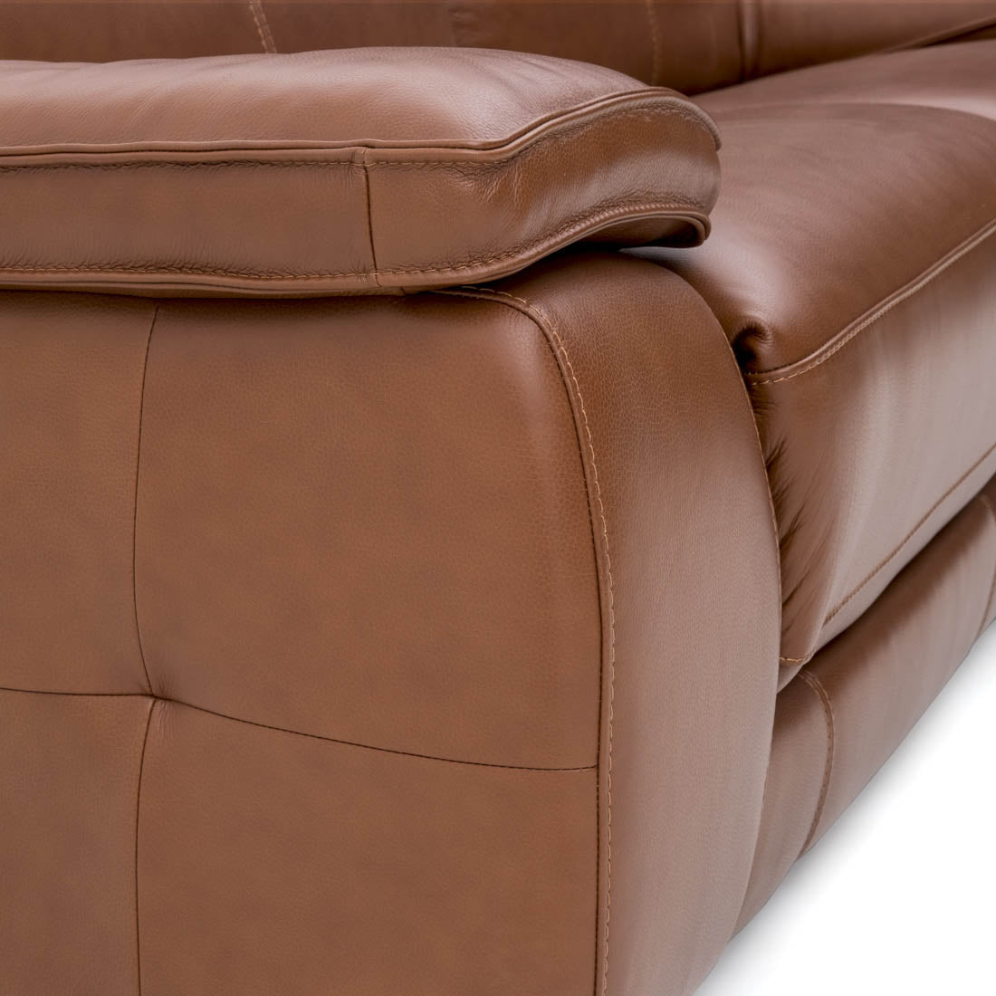 Nova Leather Reclining Sofa Cognac