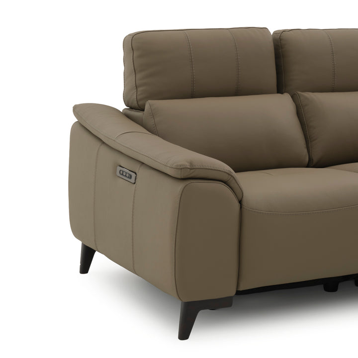 Nicola Leather Reclining Loveseat Taupe