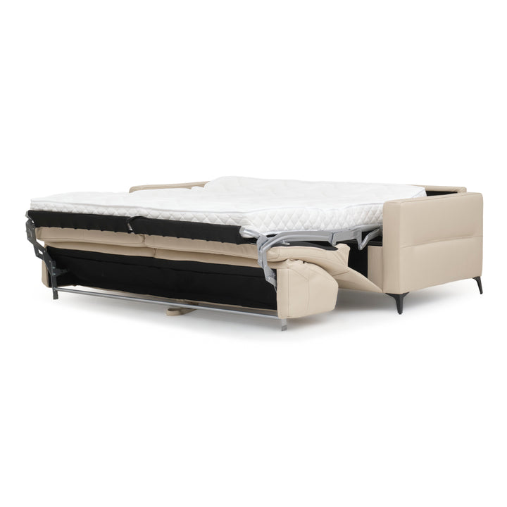 Elati Leather Queen Sofa-Bed Beige