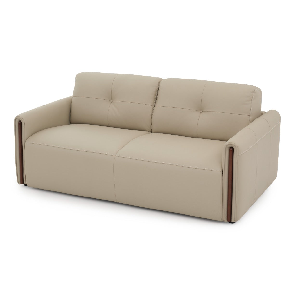 Narita Leather Double Sofa-Bed Beige