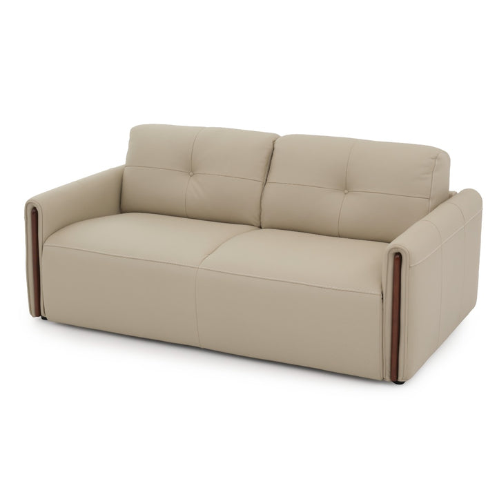 Narita Leather Double Sofa-Bed Beige