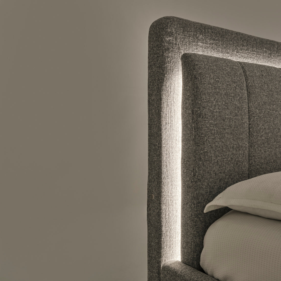 Elisha Fabric Queen Bed Dark Grey