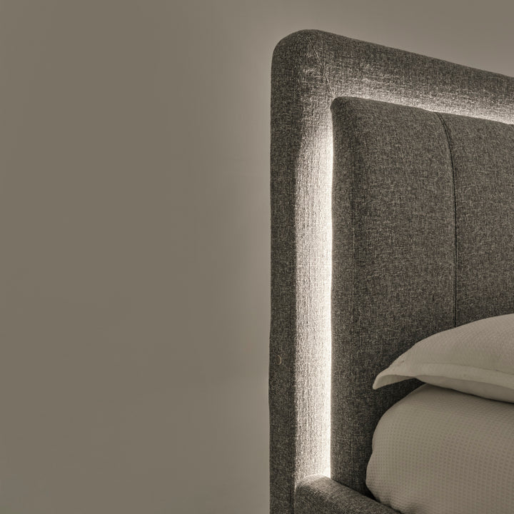 Elisha Fabric Queen Bed Dark Grey
