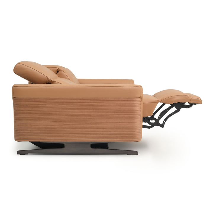 Walida Leather Reclining Loveseat Cognac