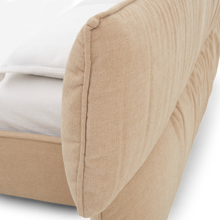 Wenna Fabric Queen Bed Beige