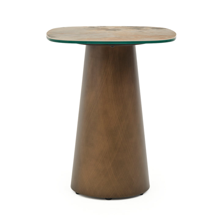 Enordi Ceramic End Table Light Brown