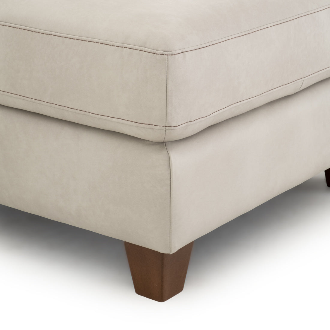 Neal Leather Sectional Sofa Light Grey