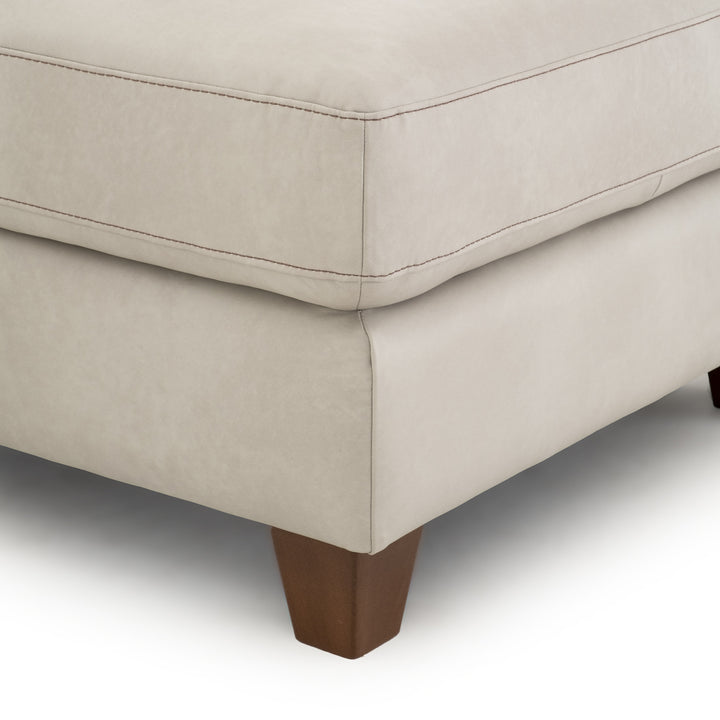 Neal Leather Sectional Sofa Light Grey
