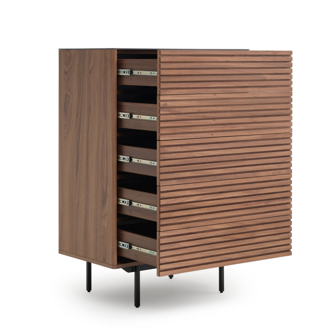 Ezio 5-Drawer Chest Dark Brown