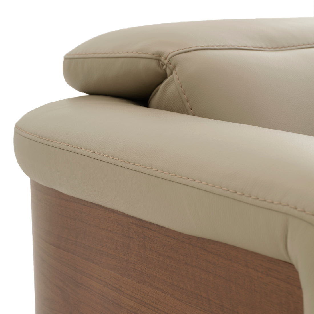 Eltha Leather Reclining Sofa Taupe