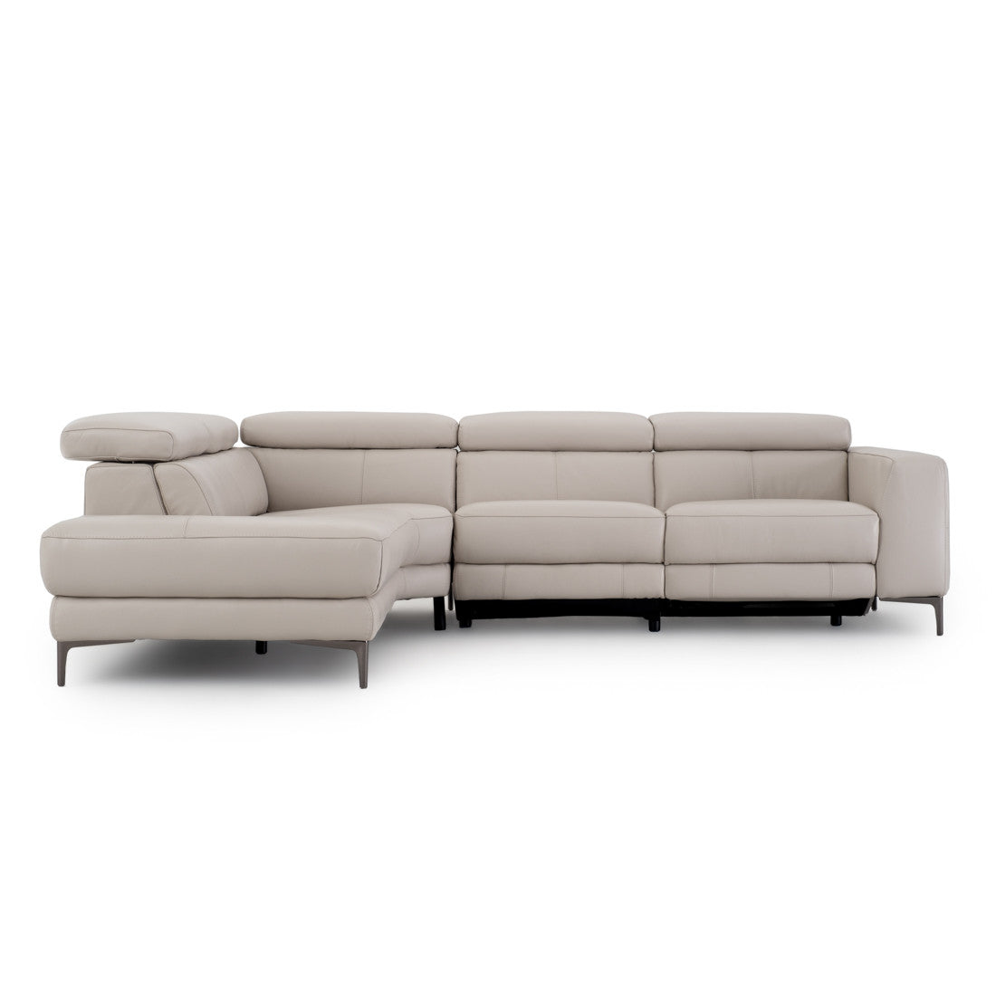 Emilia Reclining Sectional Sofa Light Grey